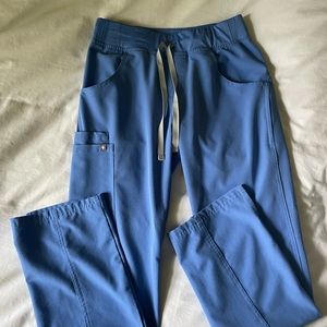 Figs Kade Cargo Scrub Pants Size XS Ceil Blue